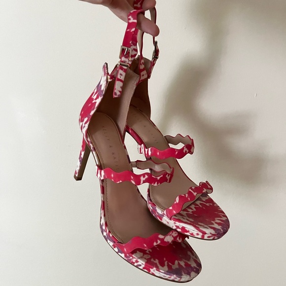 Kelly & Katie Tie-Dye Pink Strappy Sandals - Picture 1 of 7